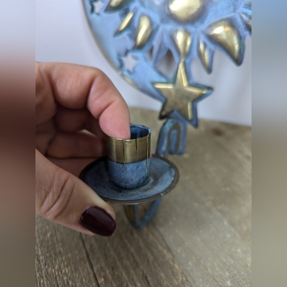 PartyLite Moon & Stars Metal Wall Sconces Celestial Sun & Moon Candle Holders - Picture 5 of 8